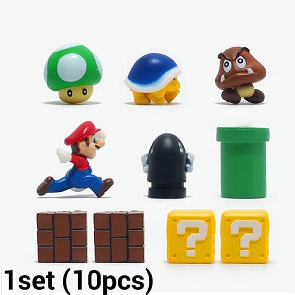 Klassisk 3D Super Mario Kjøleskap Sterk kjøleskapsmagnet Sticke - Perfet 1set(10pcs)