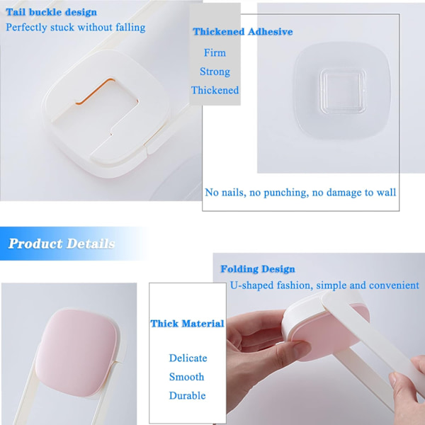 Nyt design 4 stk opbevaringsbøjle Creative foldbar vægmonteret- Perfet