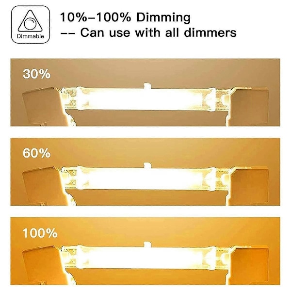 R7s Halogenlampor, 7-pack R7s Glödlampa 118mm Dimbar 230V Halogenlampor, Linjär Volframlampa 150W-Perfekt