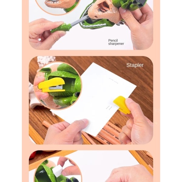 Dinosaur Model Learning Brevpapper Set Double Crown Dragon