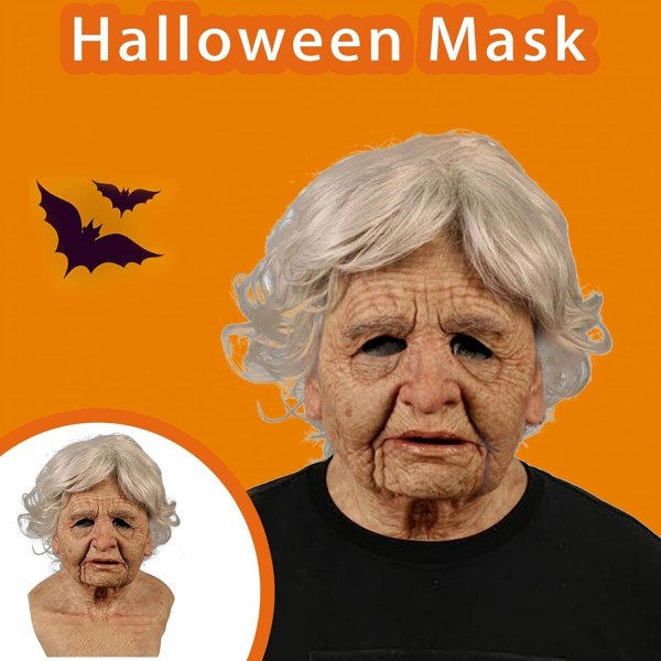 RONGbbppQ Halloween hodeskalle kan rive opp dobbeltlagsmaske, Halloween skrekkmaske - Perfet Ii