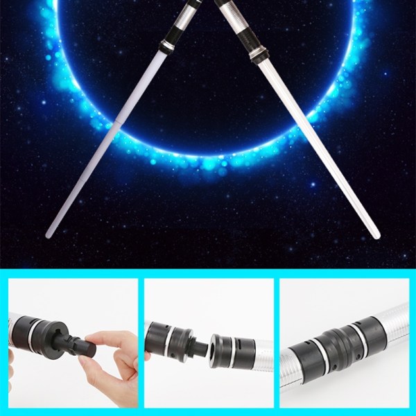 2 stk lyssværd Cosplay 7 farve sværd skalerbart legetøj gave - perfekt