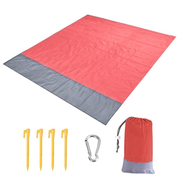 Bærbar utendørs ultratynn strandmatte - vanntett og sandtett - Perfet Red 140*200cm
