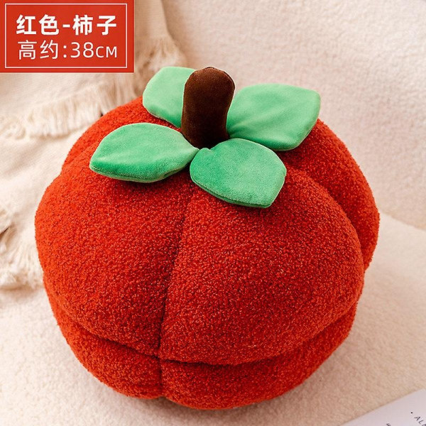 Sød frugtpude dukke plys legetøj appelsin appelsin græskar persimmon simulation vegetabilsk stue dekoration- Perfet Persimmon