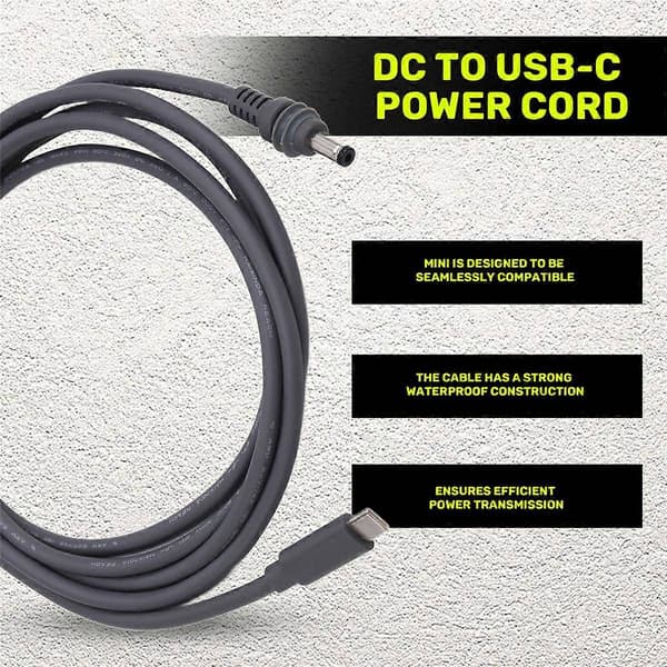 Kompatibel med Starlink 2M USB-C til DC Strømkabel Vanntett, -Perfet
