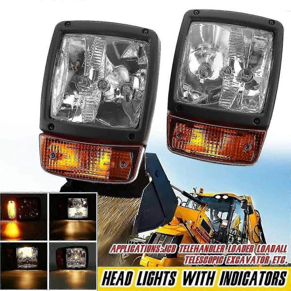Kraftig LED-frontlykt med blinklys, kompatibel med JCB Telehandler-Perfet