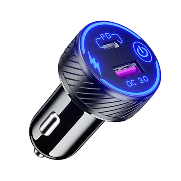 12V-24V Nopea Auton Lataus USB C Virta & Pikalataus 3.0 USB Kaksi Porttia Matkapuhelimelle Gps Tabletille DVR Mobiilille - Täydellinen Black