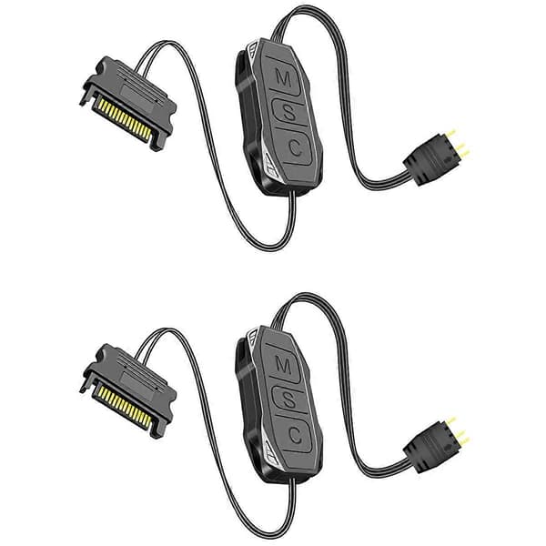 2 stk. 5V 3Pin ARGB Controller SATA Mini RGB Controller 3PIN Hub til Computer CPU Kabinet Køleventilator LED L-Perfet