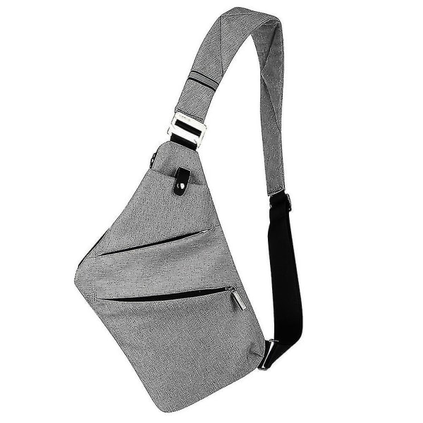Men Crossbody Sling Bag Waterproof Shoulder Bröst Back Pack Anti Theft Sash Bags Pouch - Perfet Grey