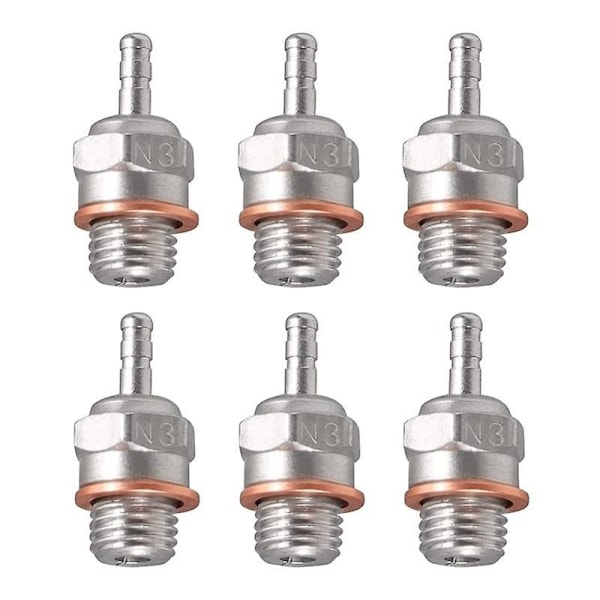 6 kpl hehkuliuskat N3 Hot Spark Nitro-moottorin osat korvaavat OS 8:n 1/8 1/10 RC-autoille ja -kuorma-autoille - täydellinen