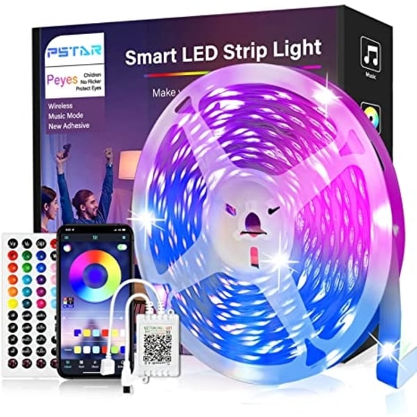 LED-nauha 10 m, PSTAR Bluetooth LED-nauha RGB 24 V - Perfet