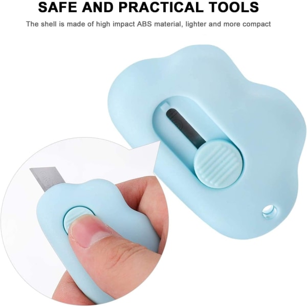 Mini Utility Knives Box Cutter Uttrekkbar brevåpner, papp - Perfet 3pcs (Pink/Blue/White)