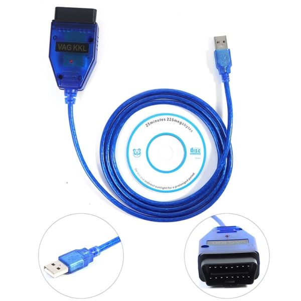 VAG-COM 409 Com Vag 409.1 Kkl USB diagnostiikkakaapelin skanneri ei - täydellinen Blue Onesize