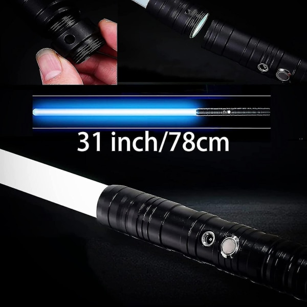 Light Sabre Laser Sword Rgb 7 farver Udskiftelig elektronisk lyssværd Sound 1pc-Sort - Perfet