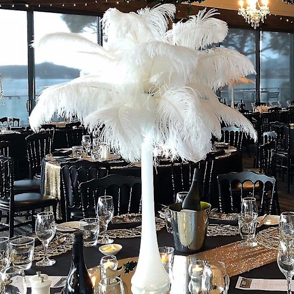 10 stk Naturlige Sorte Strudsefjer til Håndværk Bryllup Hjem Dekoration 15-20cm/25-30cm/30-35cm Fest Strudsefjer Midtpunkt-Perfekt light champagne03