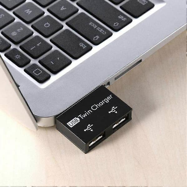 USB 2.0 Han til Hun Oplader Dobbelt 2 Port USB Dc 5V Opladningssplitter Hub Adapter Konverter Connec-Perfet