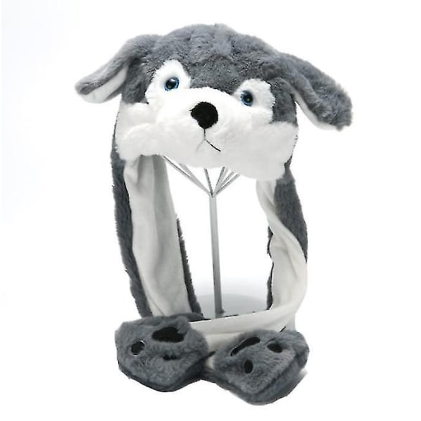 Ear Moving Jumping Hat Rolig plysch Ghost Hat Movable Ears Hat - Perfet husky