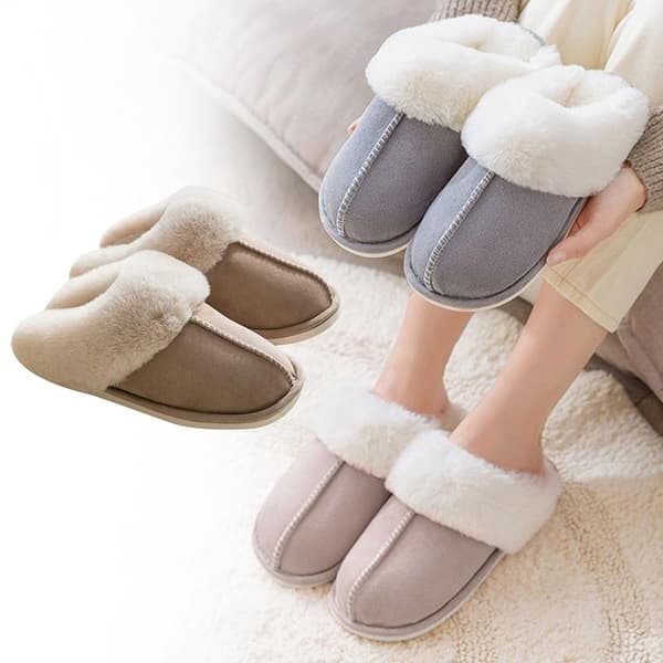 Tossut lampaannahkajäljitelmää, harmaa gray 38-39