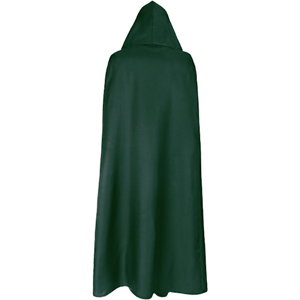 Unisex månefaser broderi hettekappe Mystisk middelalderrenessanse lang kappe - Perfet green 2XL