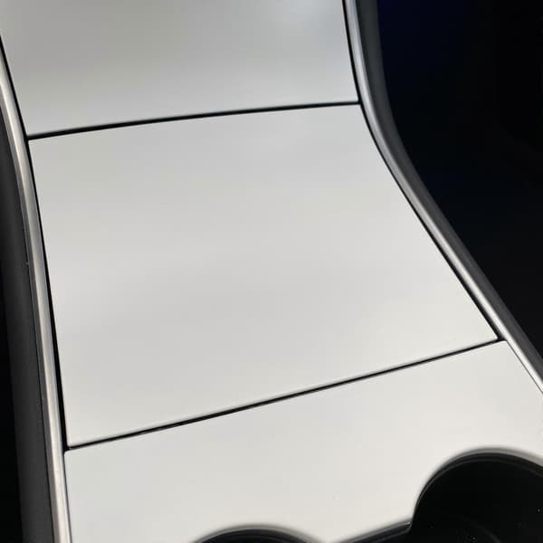 Støpt midtkonsolldeksel kompatibelt med Tesla Model 3 2018 2019 2020 Innvendig koppholder Ansiktsmodifikasjon Trim Dekor Selvklebende Panel-Perfekt Silver