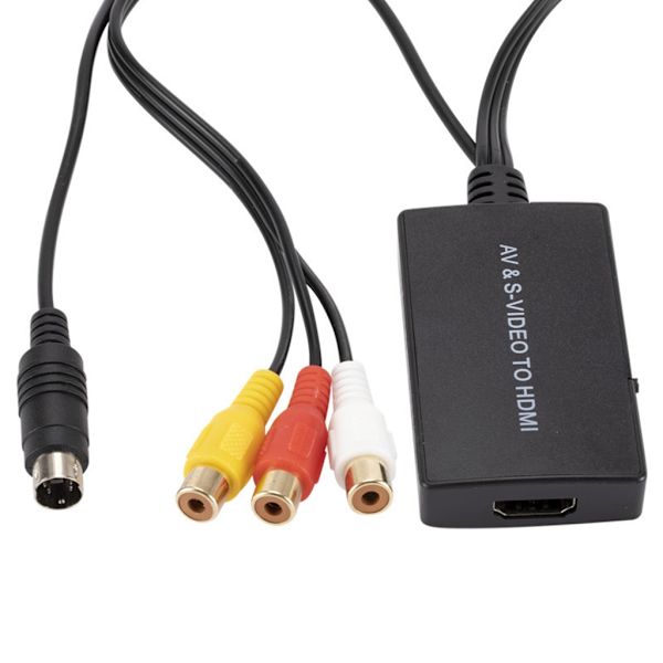 CVBS SVideo til HDMI-kompatibel konverter, lyd- og videoadapterstøtte 1080P for bærbar PC, X-serien, for PS3- Perfet