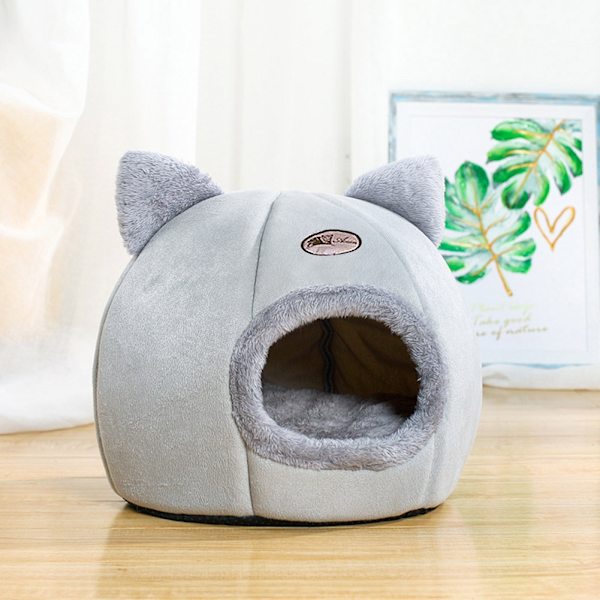 Lemmikkikoira Kissa Telttatalo Kennel Talvi lämmin Pehmeä kokoontaittuva nukkumispesä L