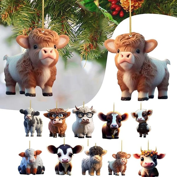 e Cartoon Cow Pendant Home Tredecoration Fashion Car Ornament - Perfet A7