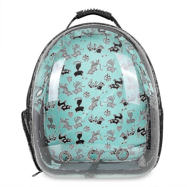 Cat Backpack Outdoor Pet Axelväska Andas Portabel Rese Transparent Bag Green Cat