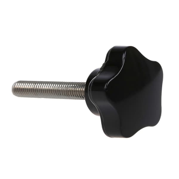 4 stk. M8 X 50mm Gjenge Erstatning Stjerne Håndtak Strammeskrue Svart Sølvfarget - Perfekt
