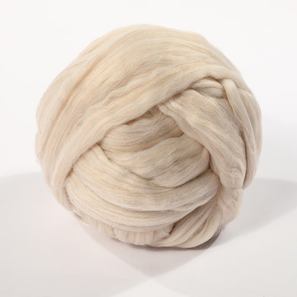 Bulky Wool Lanka Chunky Arm Knitting Super Pehmeä Giant Ball Rovin - Perfet Beige