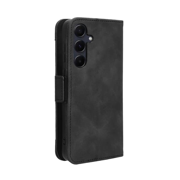 Skin Feel Läderfodral Kompatibelt med Samsung Galaxy A35 5G-Perfet Black