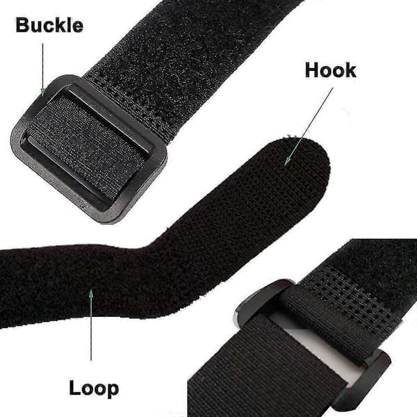 Kabelstropper med velcro, sorte selvklæbende nylonstropper kabel-/sikringsstropper med spænder, justerbare genanvendelige - Perfekt