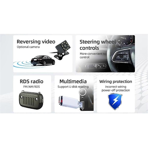 1 Din 6.86 tommer HD Bilradio Multimedia Carplay Touchskærm Spejllink Stereo Bluetooth USB FM Cam-Perfet