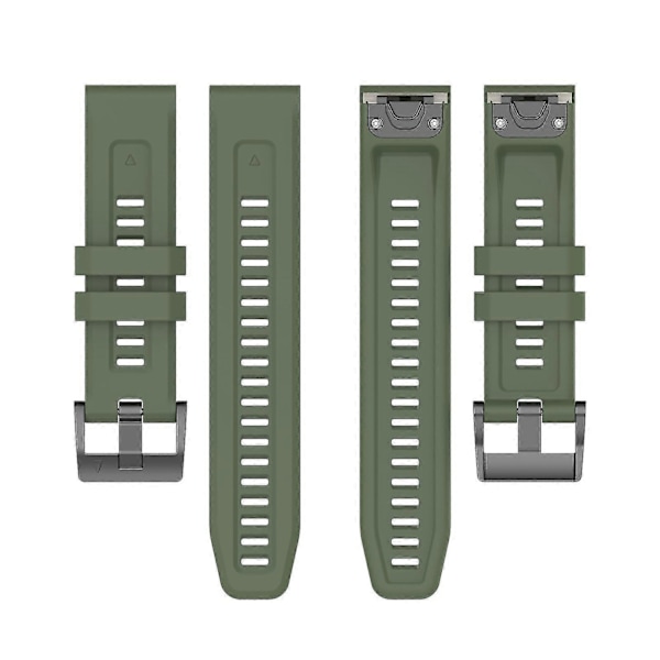 Silikoninen 26 mm ranneke Garmin Fenix 7x/6x/5x -kellolle, hihna, ranneke - Perfet Dark green