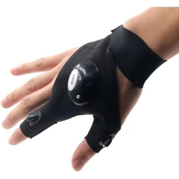 Outdoor Fishing Gloves LED Ficklampa Handskar för reparation - Perfet right hand