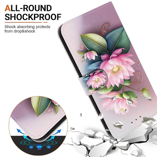 Läderfodral med ritning Kompatibelt med Motorola Moto G75 5G-Perfet Black Orchid