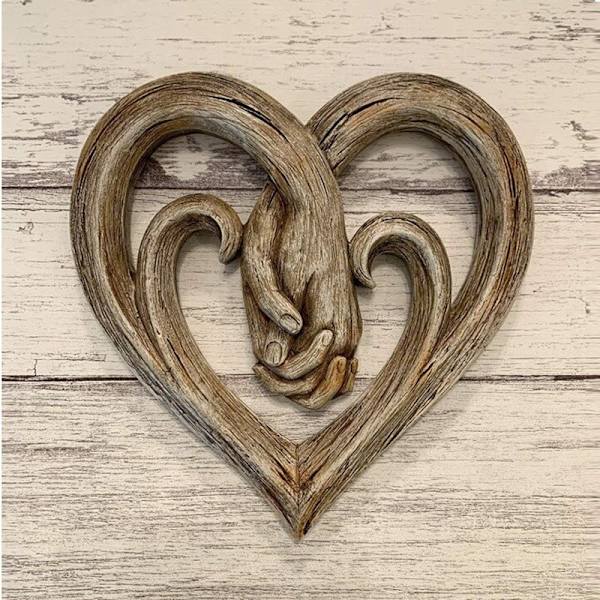 Hjärta som håller händerna Väggdekal Forever Love Hängande väggkonst imitation 3D-effekt printed akryl Heminredning Present- Perfet A-HOLDIGN HANDS