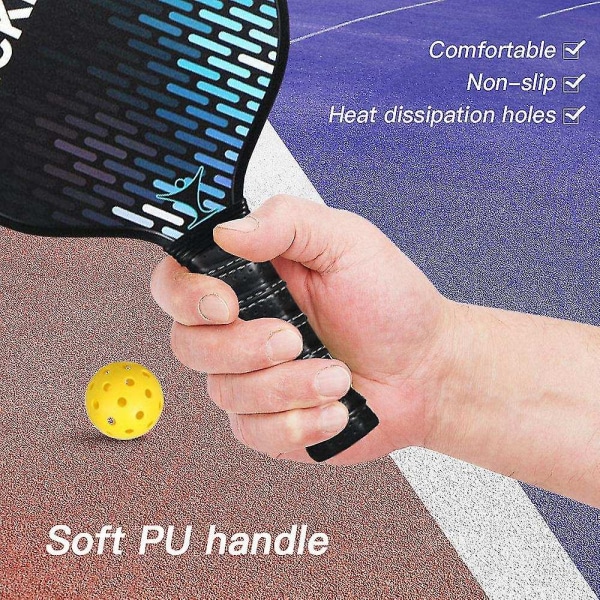 Utendørs ultralett pickleball-padle og sett karbonfiberoverflate pickleball-racket 1 årer med 2 ball-padle - Perfet