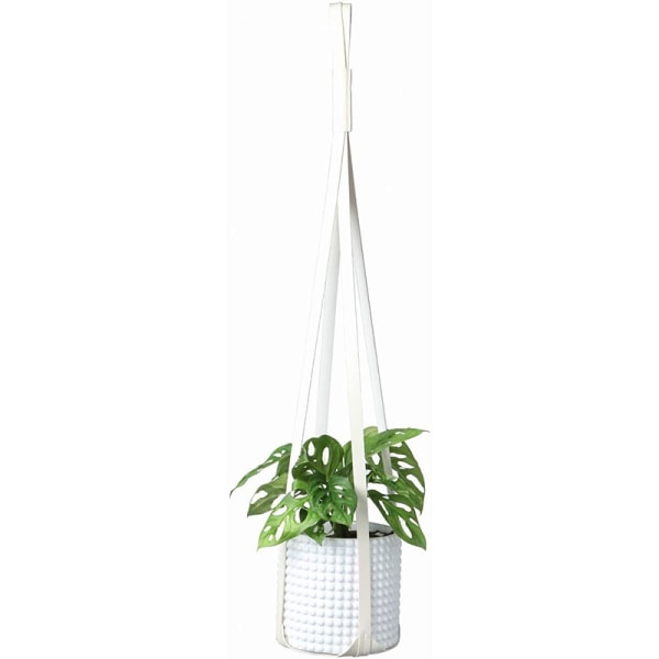 Läderväxthängare Hängande planteringskorg inomhus inomhus utomhus blomkrukhållare Moderna hemdekorationer- Perfet white