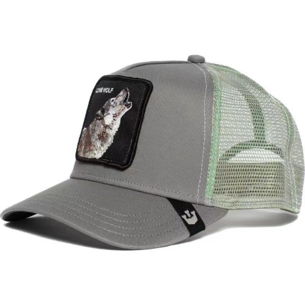 Mesh Animal Brodered Hat Snapback Hat Green Wolf - Perfet green wolf