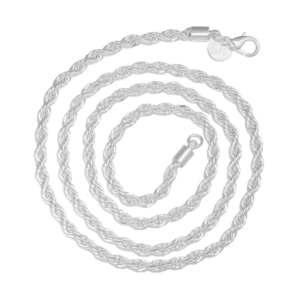 Twisted Rope Chain Halskjede 925 Sterling Sølv 24 TOMMES - Perfet 24 inch