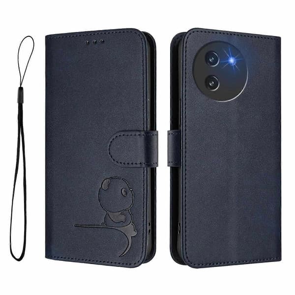 Panda RFID PU Telefonveske Kompatibel med Doogee Note 59 / Note 59 Pro-Perfet Blue