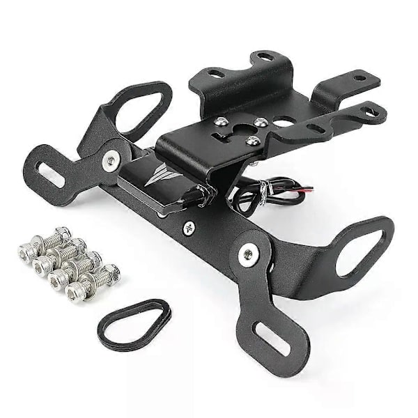 Gælder for MT07 nummerpladeholder kompatibel med YAMAHA MT-07 FZ-07 2014-2024 YZF R7 2021 Motorcykel Hale Tidy Bagskærm Eliminator LED - Perfekt black