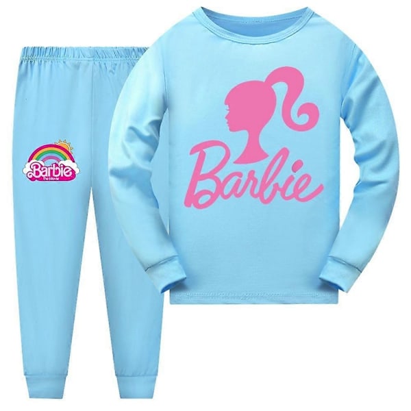 Barnkläder för flickor 7-14 år - Barbie Pyjamas Set med Långärmad Tröja och Byxor - Perfekt för Sovkläder Blue 9-10 Years