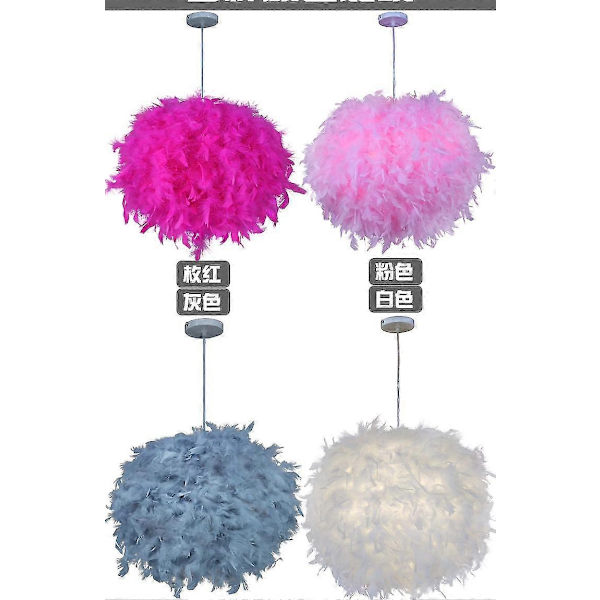 Fjäderlätt Skärm för Takhängande Ljus 30cm Fluffig Lampskärm Lampskärm Ljusskärm för Lampa-Perfekt