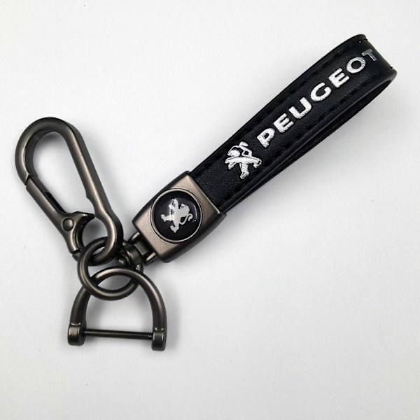 Bil Cykel Nøglering Metal Finish | Robust Nøglering | Nøglering og Krogbeslag - Perfekt Silver Hardware Peugeot
