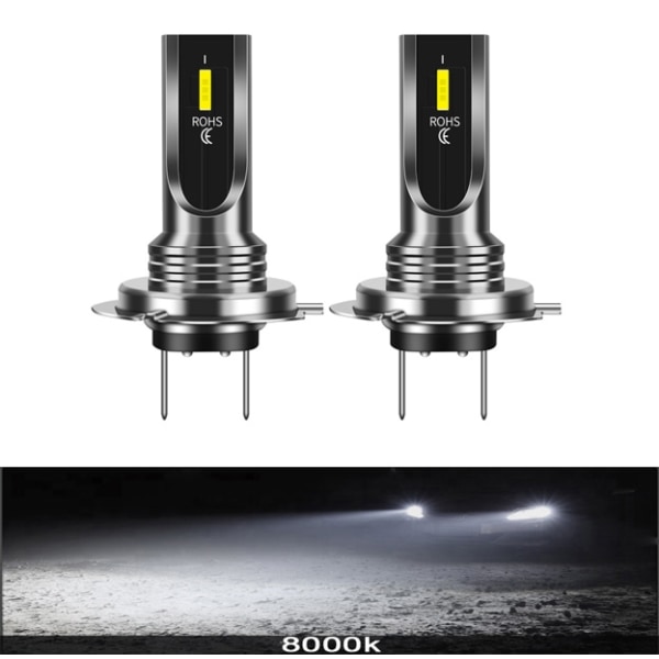 8000K-2stk LED Turbo ZES Bilforlygter H4 H7 H1 H3 H8 H9 H11 9005 HB3 9006 HB4 80W 12000LM Auto Tågelygte 12V 24V Canbus Forlygte 8000K- Perfet 8000K H7