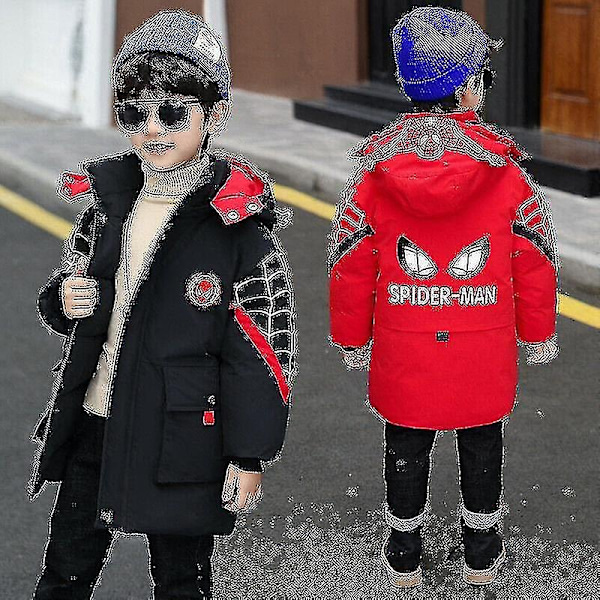 Barn Pojkar Spiderman Huvtröja Vinterjacka Parka Ytterkläder-Perfekt