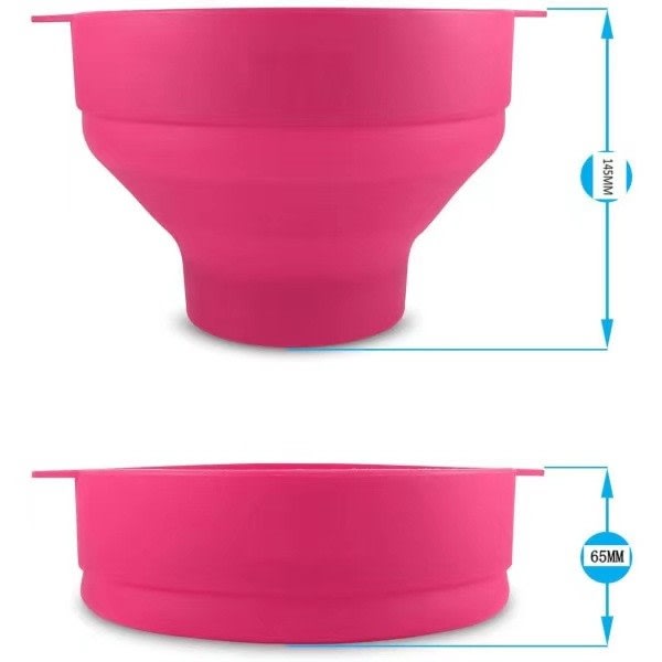 Popcorn Bowl Silikon Sammenleggbar Rosa - Perfet