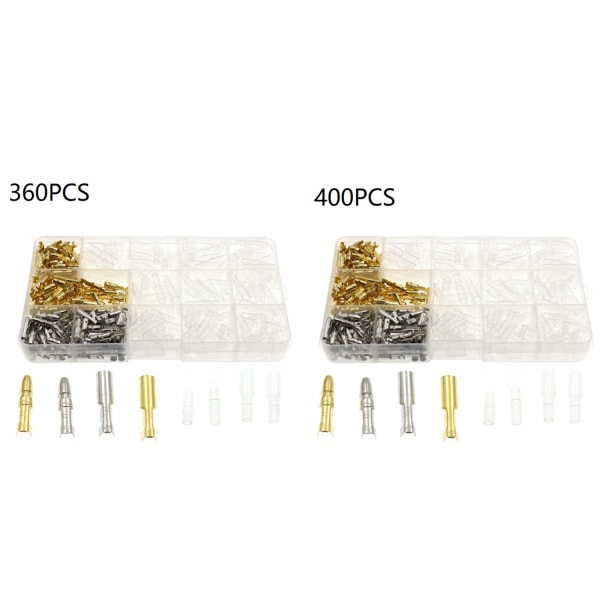 3,9 mm hunn- og hannspadeterminaler Isolerende hylsesett Wire Crimp Terminal Block Connector Sortiment Set - Perfet 360pcs